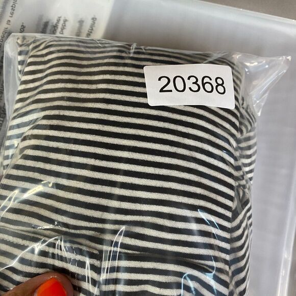 Workshop Hoodie Women M Medium Black Striped Hooded Long Sleeve Pockets Rayon - Picture 8 of 8